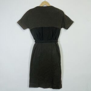 Marie Phillips‎ Vintage Flat Knits Brown Worsted Wool Sash Dress Womens XS 2